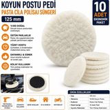 Freed Tools 10 Adet 125 mm Koyun Postu Pasta Cila Polisaj Pedi – Doğal Yün Polisaj Keçesi
