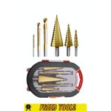 FREED TOOLS 6 Parça Kademeli Matkap Ucu Sac Delme Seti Özel Kutulu