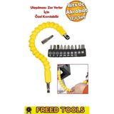 Freed Tools Esnek Matkap Ucu Şaft Uzatma Aparatı Bits Bükülebilir Akrobat Tornavida Vidalama Eklentisi 300 mm