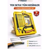 Freed Tools Kıl Testere Seti 7 Parça Profesyonel Ahşap Metal Kesim Testere Seti El Testeresi Seti