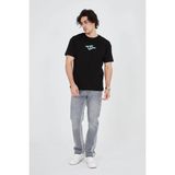 Freedom Erkek Baskılı T-Shirt Kısa Kol Bisiklet Yaka Regular Fit Rahat Kalıp Günlük Tişört - Siyah