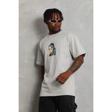 Freedom Erkek Baskılı T-Shirt Kısa Kol Bisiklet Yaka Regular Fit Tişört - Gri - XL