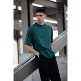 Freedom Erkek Düz T-Shirt Kısa Kol Bisiklet Yaka Regular Fit Rahat Kalıp Günlük Tişört - Haki