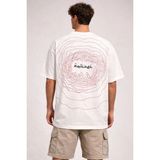 Freedom Erkek Kısa Kol Yazlık Tişört Bisiklet Yaka Baskılı Oversize T-Shirt - Beyaz - XL