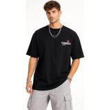 Freedom Erkek Kısa Kol Yazlık Tişört Bisiklet Yaka Baskılı Oversize T-Shirt - Siyah