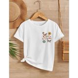 Freedom Kız Çocuk Bisiklet Yaka Baskılı T-Shirt - Beyaz - 13 - 15 Yaş