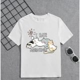 Freedom Kız Çocuk Bisiklet Yaka Baskılı T-Shirt - Beyaz - 5 - 7 Yaş