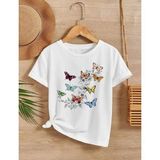 Freedom Kız Çocuk Bisiklet Yaka Baskılı T-Shirt - Beyaz - 9 - 11 Yaş