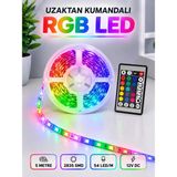 Freedom Storee Rgb Şerit LED 5 Metre 12V 2835 Smd Kumandalı Renkli Oda ve Ev Aydınlatması