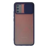 Freedom Storee Samsung Galaxy A02s Kılıf Palm Buzlu Kamera Sürgülü Silikon - Lacivert