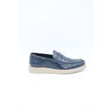 Freefoot 226825 Lacivert Croco Deri Erkek Casual Ayakkabı