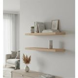 Freehome Premium Mdf Ürün 2'li Set 50X15 cm Gizli Montaj Modern Kitaplık Mutfak Banyo Salon Rafı - Ahşap