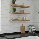 Freehome Premium Mdf Ürün Duvar Rafı 3'lü Set 60X15 cm Uçan Raf Modern Kitaplık Mutfak Banyo Rafı - Atlantik Çam