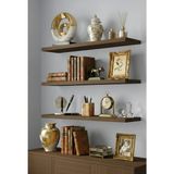 Freehome Premium Mdf Ürün Duvar Rafı 3'lü Set 60X15 cm Uçan Raf Modern Kitaplık Mutfak Banyo Rafı - Ceviz
