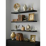 Freehome Premium Mdf Ürün Duvar Rafı 3'lü Set 60X15 cm Uçan Raf Modern Kitaplık Mutfak Banyo Rafı - Siyah