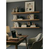 Freehome Premium Mdf Ürün Gizli Montajlı Uçan Raf 100X15 - 3 Adet Kitaplık Mutfak Banyo Salon Rafı - Atlantik Çam