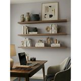 Freehome Premium Mdf Ürün Gizli Montajlı Uçan Raf 100X15 - 3 Adet Kitaplık Mutfak Banyo Salon Rafı - Ceviz