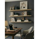 Freehome Premium Mdf Ürün Gizli Montajlı Uçan Raf 100X15 - 3 Adet Kitaplık Mutfak Banyo Salon Rafı - Toscana