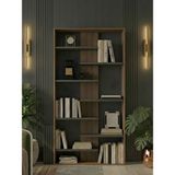 Freehome Premium Mdf Ürün Nova Modern Asimetrik Kitaplık 171X85 cm - Ceviz - Antrasit