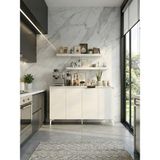 Freehome Premium Mdf Ürün Stella 120 cm Konsol + 2 Adet Raf (4cm Kalınlık) Seti Antre Mutfak Dresuar Dolap - Beyaz - Beyaz