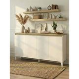 Freehome Premium Mdf Ürün Stella 120 cm Konsol + 2 Adet Raf (4cm Kalınlık) Seti Antre Mutfak Dresuar Dolap