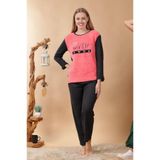 FREEİSTA Somon Peluş Pijama Takımı Somon 2XL