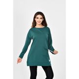 FREEİSTA Yeşil Tunik Regular Fit Bisiklet Yaka Yeşil M