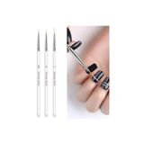 FREELADY Protez Tırnak 3’lü Nail art Oje Çizim Fırça Seti