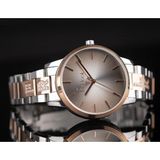 Freelook Çelik Kordon ve Kasa Zirkon Taşlı Klasik Model Kadın Kol Saati - Rose Gold - Kahverengi