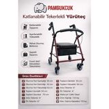 Freely Tekerlekli Rolatör AS9144L Hafif Alüminyum Gövde ile Taşınabilir Katlanabilir Yürüyüş Yardımcısı - Siyah - 84 cm