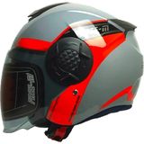 Freem FR-665 Bold Yarım Kask - Gri - Kırmızı
