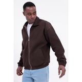 freemen Erkek Basic Gabardin Kumaş Fermuarlı Oversize Mevsimlik Polo Yaka Kiremit Ceket