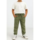 freemen Erkek Çocuk Çağla Yeşili Jogger Pantolon Keten Görünümlü Cepli Günlük Rahat Fit