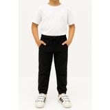 Freemen Erkek Çocuk Jogger Pantolon Keten Görünümlü Cepli Lastikli Paça Siyah Gabardin Model