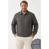 Freemen Erkek Dik Yaka Fermuarlı Basic Bomber Mont -Büyük Beden Aralığı- - 3XL - Gri