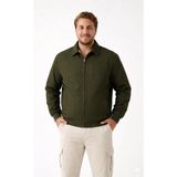Freemen Erkek Dik Yaka Fermuarlı Basic Bomber Mont -Büyük Beden Aralığı- - 4XL - Haki