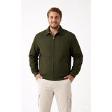 Freemen Erkek Dik Yaka Fermuarlı Basic Bomber Mont -Büyük Beden Aralığı- - 7XL - Haki