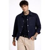 Freemen Erkek Dikiş Detaylı Oversize Gabardin Mevsimlik Ceket & Mont - 2XL - Lacivert
