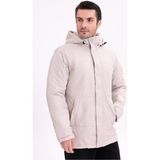 Freemen Erkek Içi Kürklü Çıkma Kapüşon Su ve Rüzgar Geçirmez Kapüşonlu Kışlık Mont & Kaban & Parka - 2XL - Taş