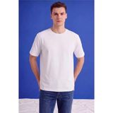 Freemen Erkek Oversize Tişört Nefes Alan Yumuşak Dokulu Terletmeyen Rahat Kalıp Basic - Beyaz - XL