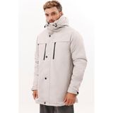Freemen Erkek Polarlı Kürklü Su Ve Rüzgar Geçirmez Kapüşonlu Kışlık Mont & Kaban & Parka - - 3XL - Taş