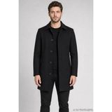 Freemen Erkek Slim Fit Klasik Yaka 3 Düğmeli Kısa Kaşe Kaban 517 - Siyah - XL