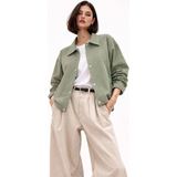freemen Kadın Oversize Basic Gabardin Mevsimlik Polo Yaka Çağla Yeşili Ceket