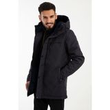 Freemen Spor Erkek Polarlı Su ve Rüzgar Geçirmez Kapüşonlu Mont & Kaban & Parka - Lacivert