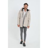 Freemen Spor Erkek Polarlı Su ve Rüzgar Geçirmez Kapüşonlu Mont & Kaban & Parka - Taş - 2XL