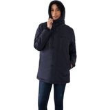 Freemen Spor Kadın Polarlı Su ve Rüzgar Geçirmez Kapüşonlu Mont Kaban Parka - Lacivert - 2XL