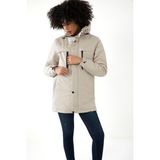 Freemen Spor Kadın Polarlı Su ve Rüzgar Geçirmez Kapüşonlu Mont Kaban Parka - Taş - 2XL