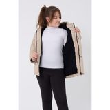 Freemen Spor Kız Çocuk Kürklü Su ve Rüzgar Geçirmez Kapüşonlu 3 Cep Mont & Kaban & Parka - Taş - 6 - 7 Yaş