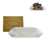 FreeshFro Akrilik Döner Buzdolabı Tembel Susan, Buzdolabı, Kiler, Dolap için Dikdörtgen Büyük Döner Tabla Düzenleyici, 39,6 cm X 29,7 cm - Şeffaf