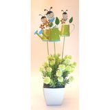 Freeshopxl Çiçek Desteği, Metal Sulama Çiçek Desteği, Arı Maya, Menekşe, Gül, Feslegen, Şakayık,Yeşil